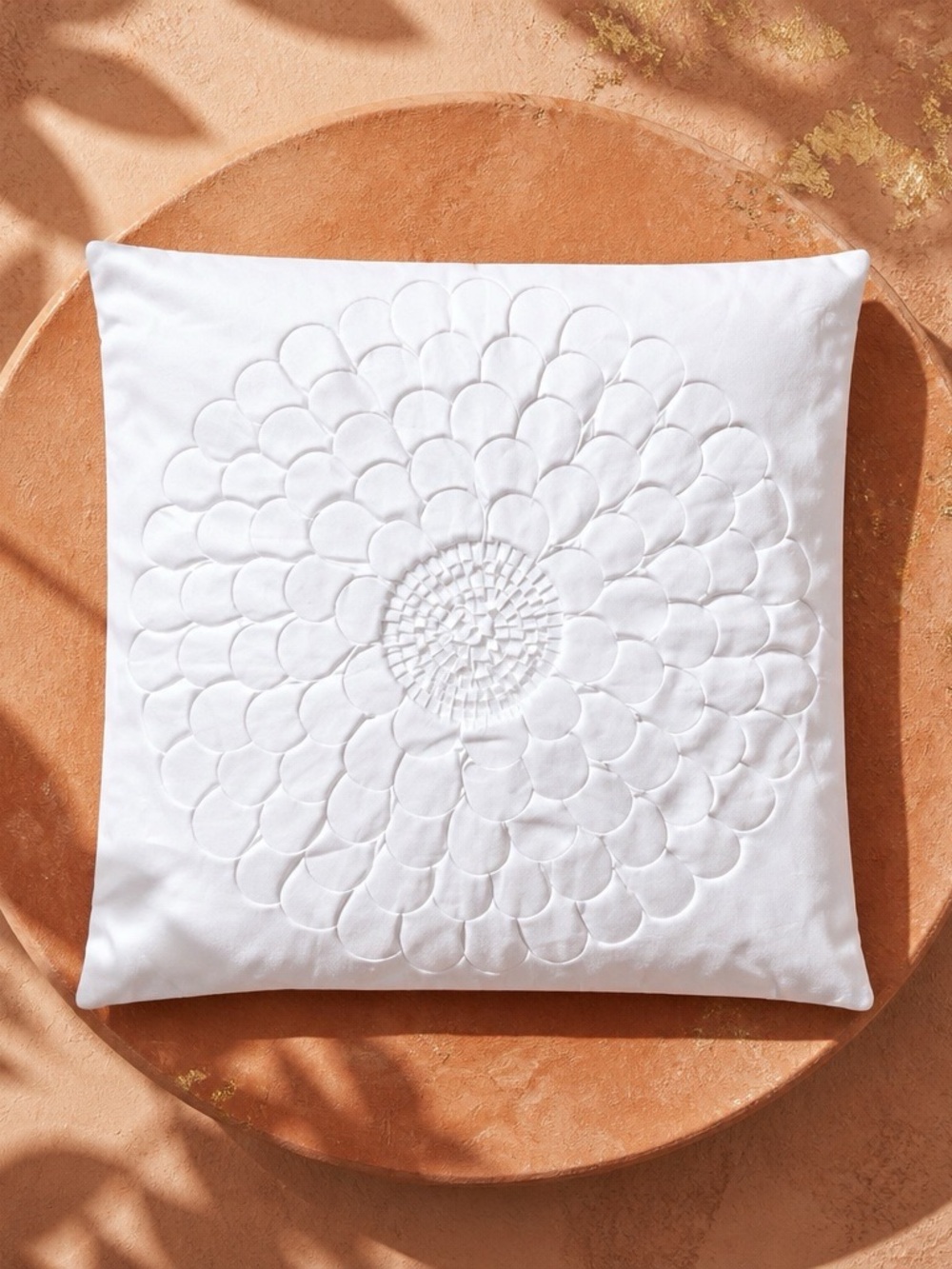 NWOT, Chic White Petal Design Pillow Cover
